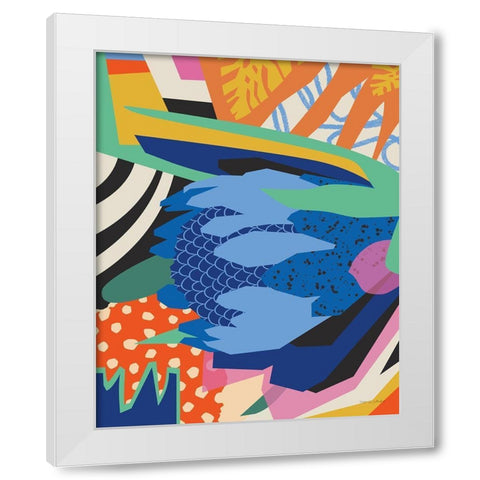 Blue Protea White Modern Wood Framed Art Print by Gallagher, Megan