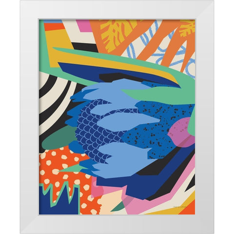 Blue Protea White Modern Wood Framed Art Print by Gallagher, Megan