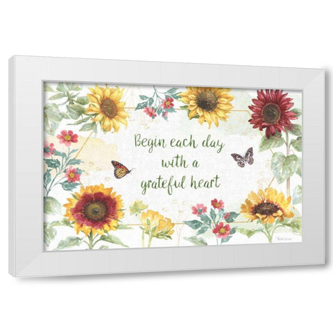 Sunflower Splendor I White Modern Wood Framed Art Print by Grove, Beth
