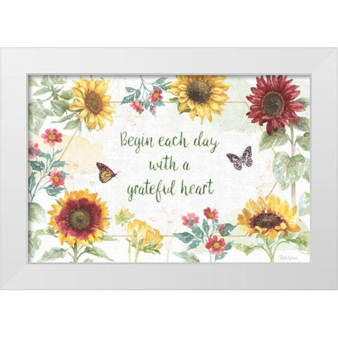 Sunflower Splendor I White Modern Wood Framed Art Print by Grove, Beth