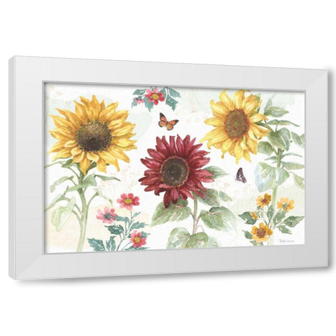 Sunflower Splendor IV White Modern Wood Framed Art Print by Grove, Beth