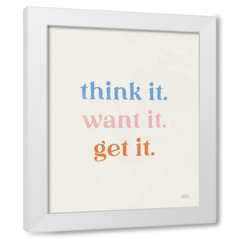 Think It White Modern Wood Framed Art Print by Marshall, Laura