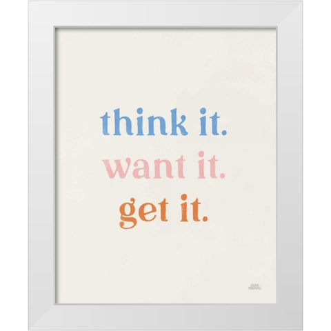 Think It White Modern Wood Framed Art Print by Marshall, Laura