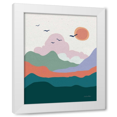 Hills and Valleys II White Modern Wood Framed Art Print by Miller, Sara Zieve