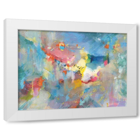 Quasar White Modern Wood Framed Art Print by Nai, Danhui