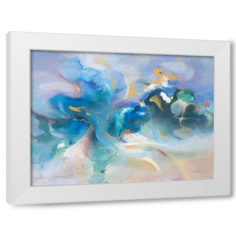 Turbulence White Modern Wood Framed Art Print by Nai, Danhui