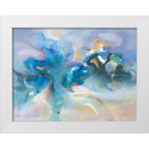 Turbulence White Modern Wood Framed Art Print by Nai, Danhui