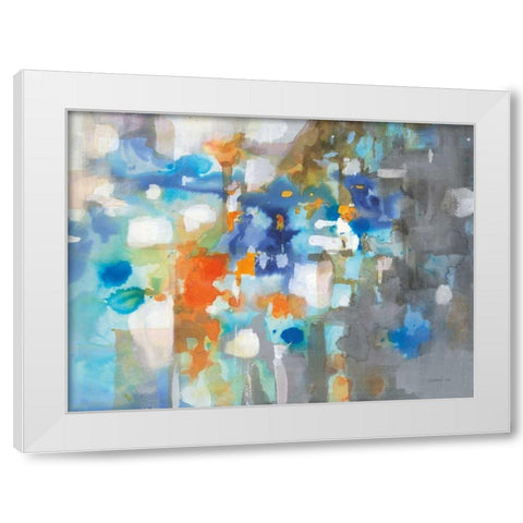 Andes Ink Stain White Modern Wood Framed Art Print by Nai, Danhui