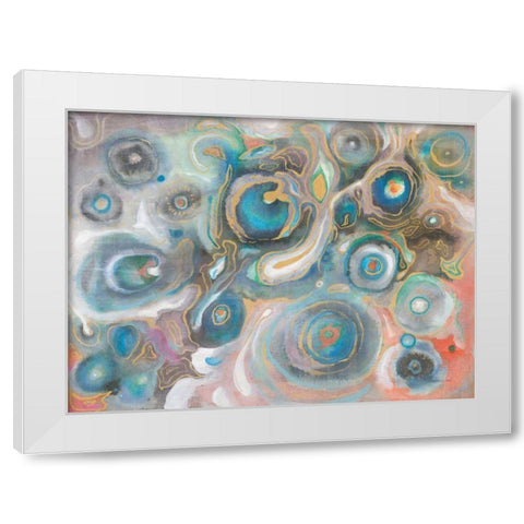 Abstract Stones White Modern Wood Framed Art Print by Nai, Danhui