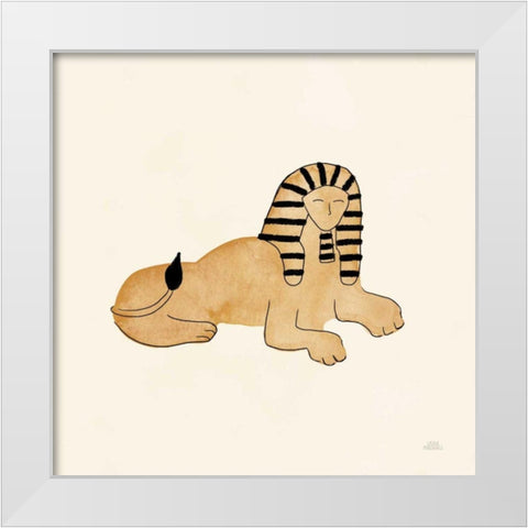 World Traveler Sphinx White Modern Wood Framed Art Print by Marshall, Laura