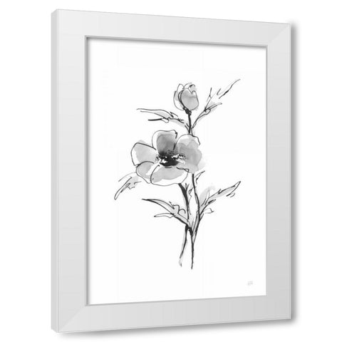 Wash Anemone I White Modern Wood Framed Art Print by Paschke, Chris