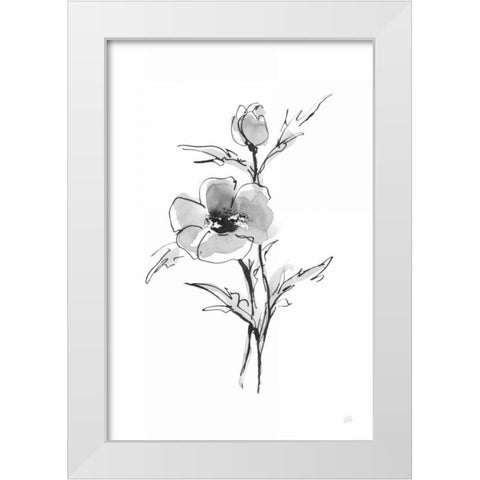 Wash Anemone I White Modern Wood Framed Art Print by Paschke, Chris