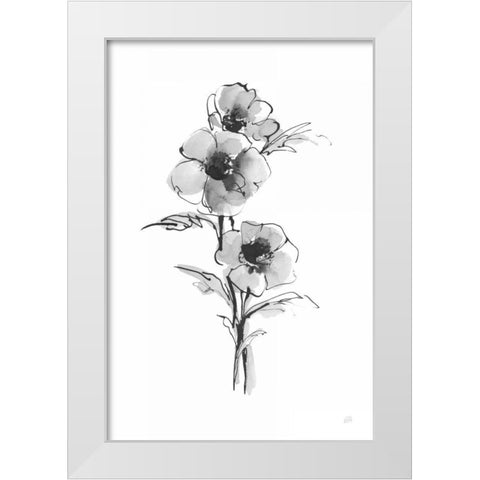 Wash Anemone II White Modern Wood Framed Art Print by Paschke, Chris