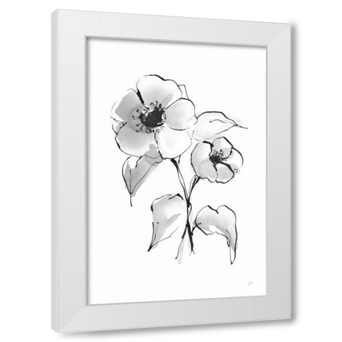 Wash Poppy I White Modern Wood Framed Art Print by Paschke, Chris