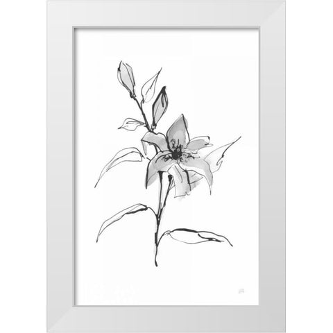 Wash Tiger Lily White Modern Wood Framed Art Print by Paschke, Chris