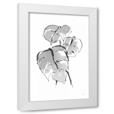 Wash Split Leaf II White Modern Wood Framed Art Print by Paschke, Chris