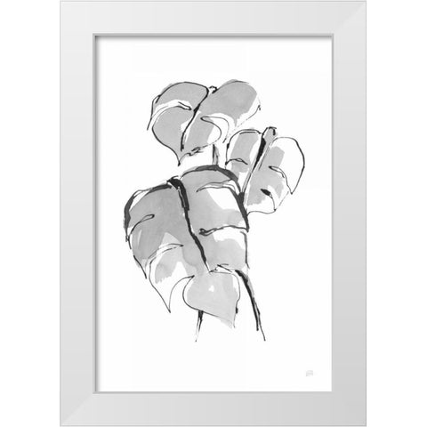 Wash Split Leaf II White Modern Wood Framed Art Print by Paschke, Chris