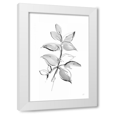 Wash Leaf I White Modern Wood Framed Art Print by Paschke, Chris