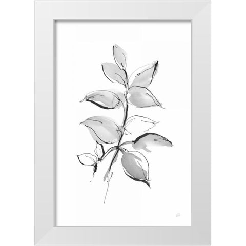 Wash Leaf I White Modern Wood Framed Art Print by Paschke, Chris