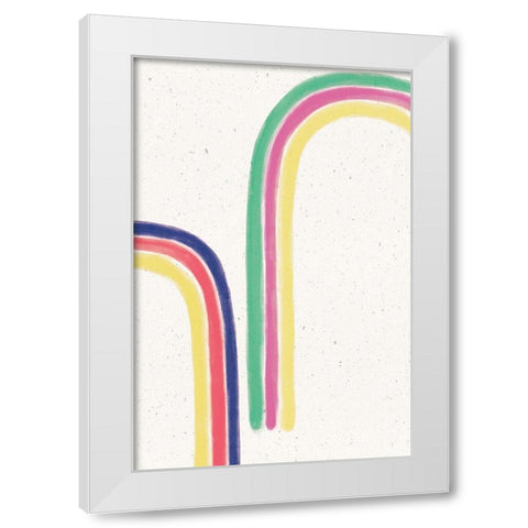 Rainbow Blush II White Modern Wood Framed Art Print by York, Leah