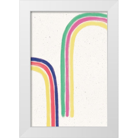 Rainbow Blush II White Modern Wood Framed Art Print by York, Leah