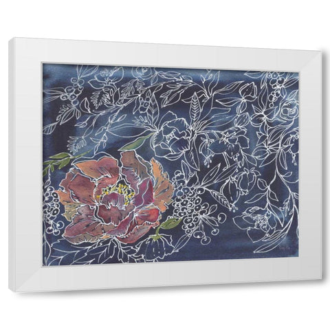 Garden at Dusk White Modern Wood Framed Art Print by Rice, Kristy