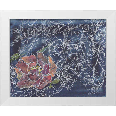 Garden at Dusk White Modern Wood Framed Art Print by Rice, Kristy