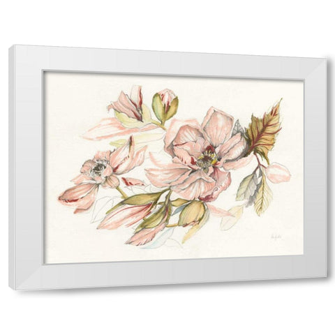 Magnolia Morning White Modern Wood Framed Art Print by Rice, Kristy