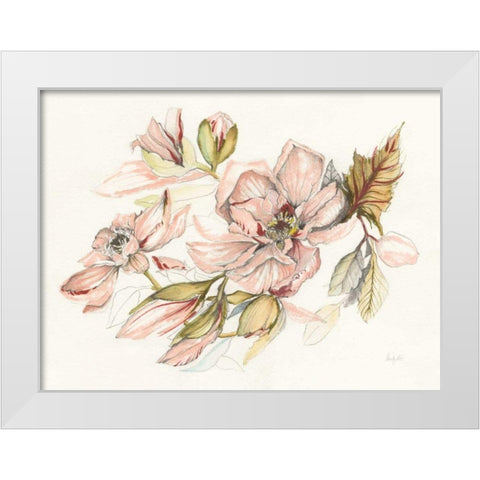 Magnolia Morning White Modern Wood Framed Art Print by Rice, Kristy
