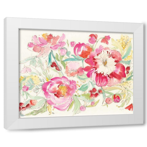 Raspberry Picking White Modern Wood Framed Art Print by Rice, Kristy