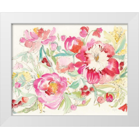Raspberry Picking White Modern Wood Framed Art Print by Rice, Kristy