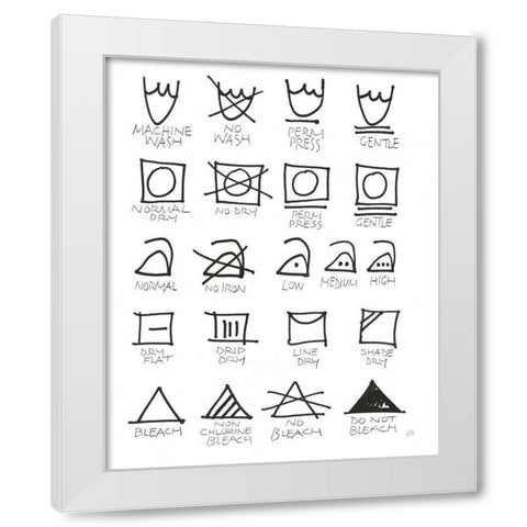 Laundry Room Icons White White Modern Wood Framed Art Print by Paschke, Chris