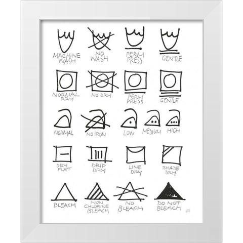 Laundry Room Icons White White Modern Wood Framed Art Print by Paschke, Chris