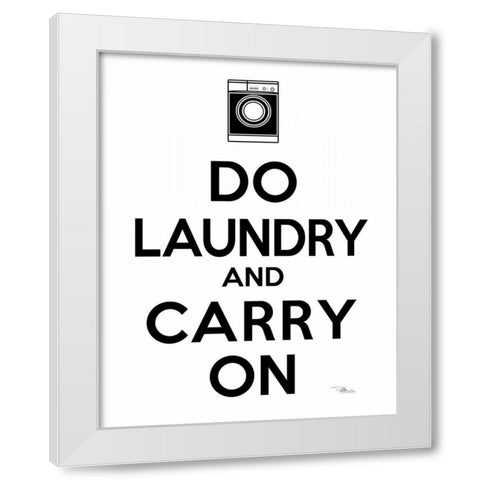 Laundry On I BW White Modern Wood Framed Art Print by Pela Studio