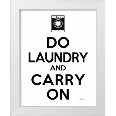 Laundry On I BW White Modern Wood Framed Art Print by Pela Studio