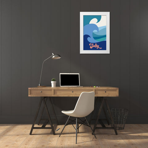 Salty White Modern Wood Framed Art Print by Wild Apple Portfolio