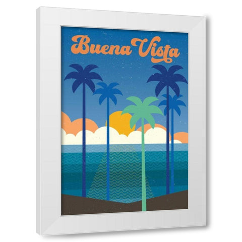 Buena Vista White Modern Wood Framed Art Print by Wild Apple Portfolio
