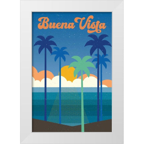 Buena Vista White Modern Wood Framed Art Print by Wild Apple Portfolio