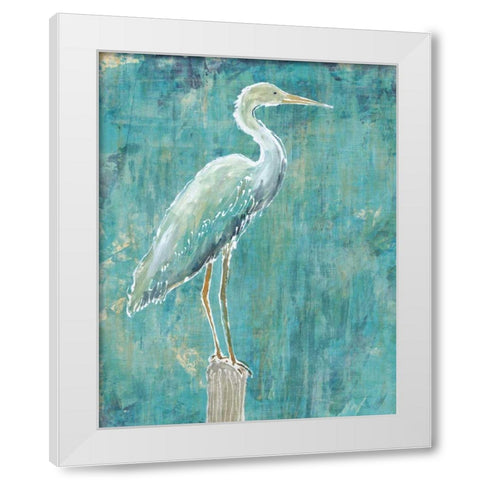 Coastal Egret I Dark White Modern Wood Framed Art Print by Schlabach, Sue