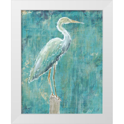 Coastal Egret I Dark White Modern Wood Framed Art Print by Schlabach, Sue