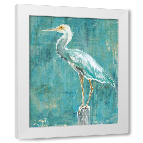 Coastal Egret II Dark White Modern Wood Framed Art Print by Schlabach, Sue