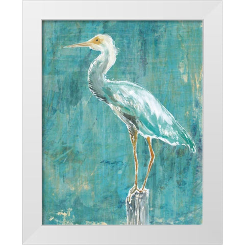 Coastal Egret II Dark White Modern Wood Framed Art Print by Schlabach, Sue