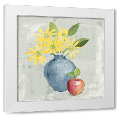 Floral Still Life Gray White Modern Wood Framed Art Print by Tillmon, Avery
