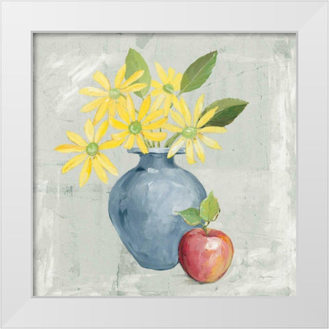 Floral Still Life Gray White Modern Wood Framed Art Print by Tillmon, Avery