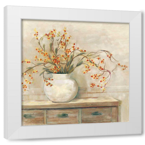 Nancy Bittersweet Neutral Sq White Modern Wood Framed Art Print by Rowan, Carol