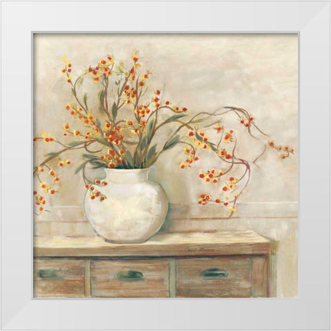 Nancy Bittersweet Neutral Sq White Modern Wood Framed Art Print by Rowan, Carol