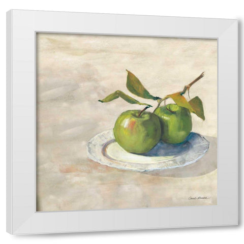 Green Apple I Neutral White Modern Wood Framed Art Print by Rowan, Carol