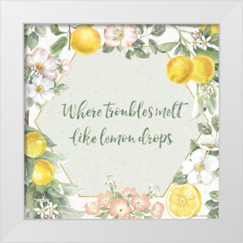 Citrus Charm III White Modern Wood Framed Art Print by Grove, Beth