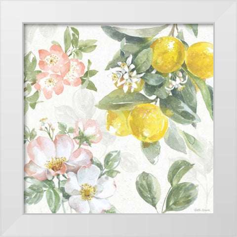 Citrus Charm V White Modern Wood Framed Art Print by Grove, Beth