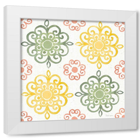 Citrus Charm Pattern IIA White Modern Wood Framed Art Print by Grove, Beth